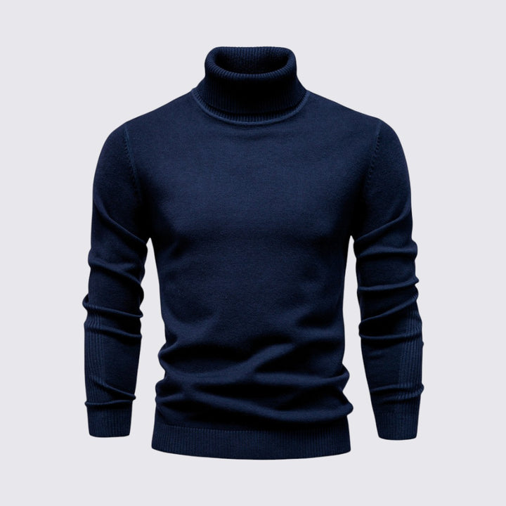 Herren Pullover mit Rollkragen - Klassischer Pullover - Gerippte Bündchen