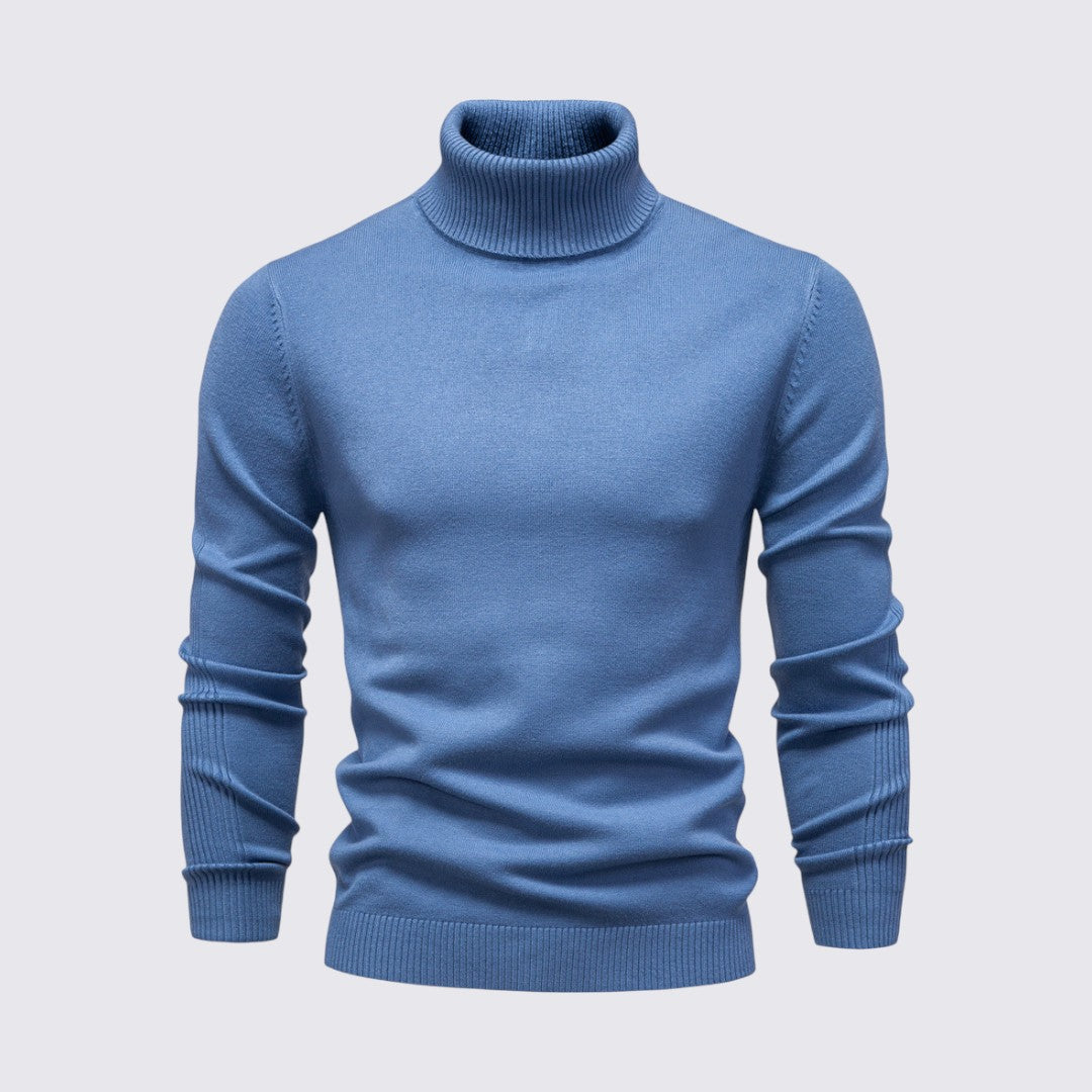 Herren Pullover mit Rollkragen - Klassischer Pullover - Gerippte Bündchen