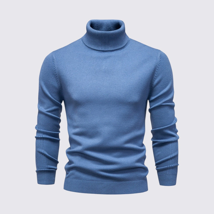 Herren Pullover mit Rollkragen - Klassischer Pullover - Gerippte Bündchen