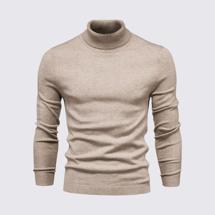 Herren Pullover mit Rollkragen - Klassischer Pullover - Gerippte Bündchen