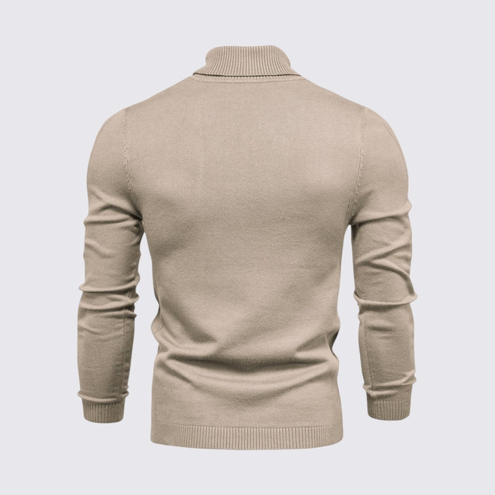 Herren Pullover mit Rollkragen - Klassischer Pullover - Gerippte Bündchen