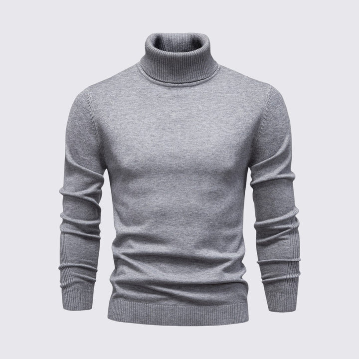 Herren Pullover mit Rollkragen - Klassischer Pullover - Gerippte Bündchen