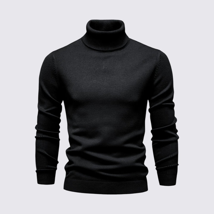 Herren Pullover mit Rollkragen - Klassischer Pullover - Gerippte Bündchen