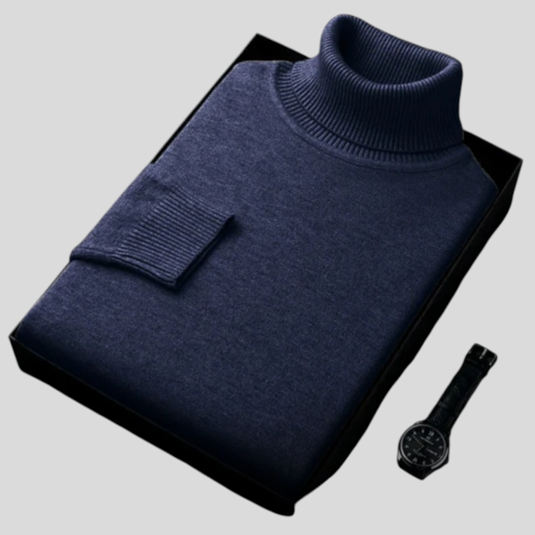 Herren Pullover mit Rollkragen - Klassischer Pullover - Stehkragen