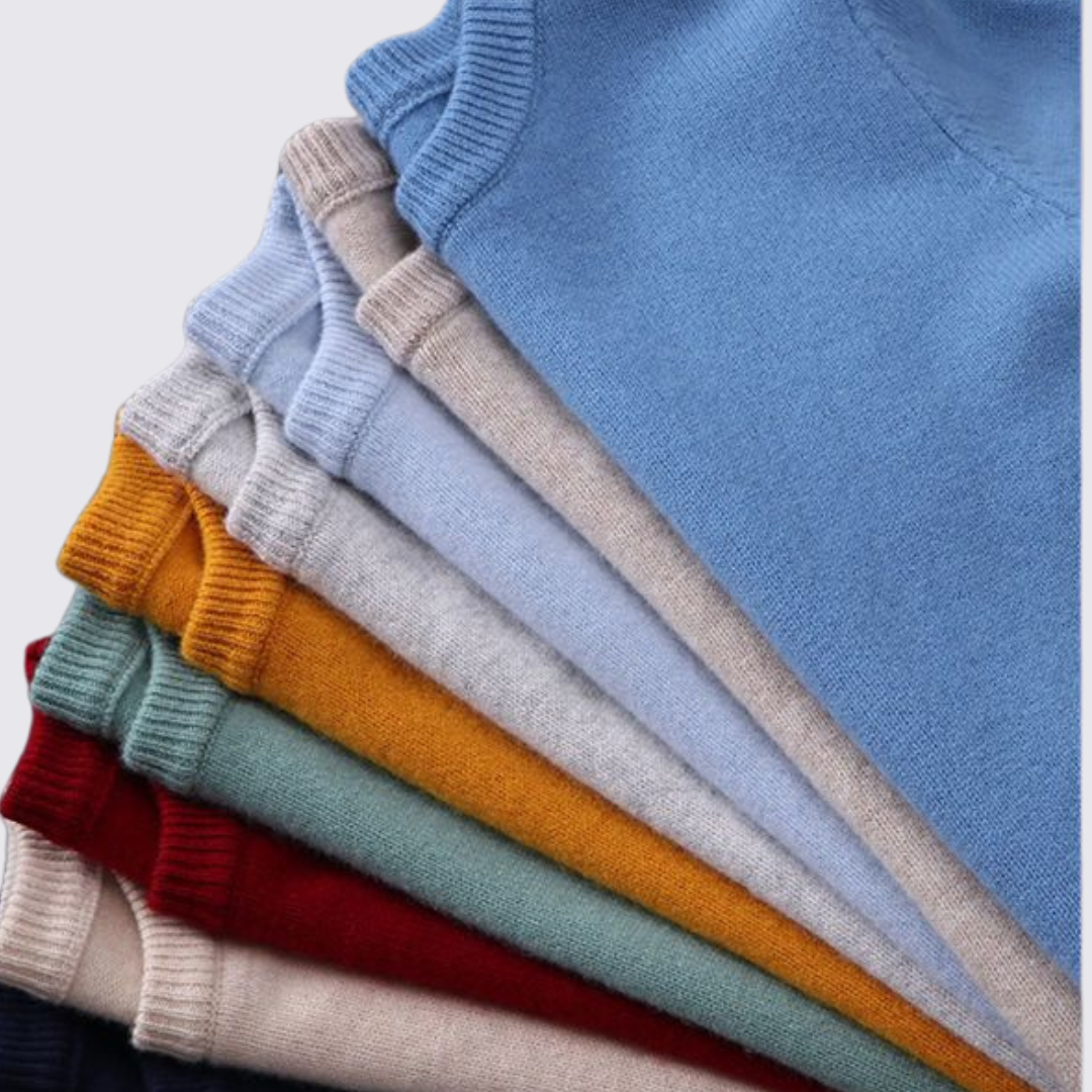 Herren Pullover mit Rundhalsausschnitt - Klassischer Pullover - Gerippte Bündchen