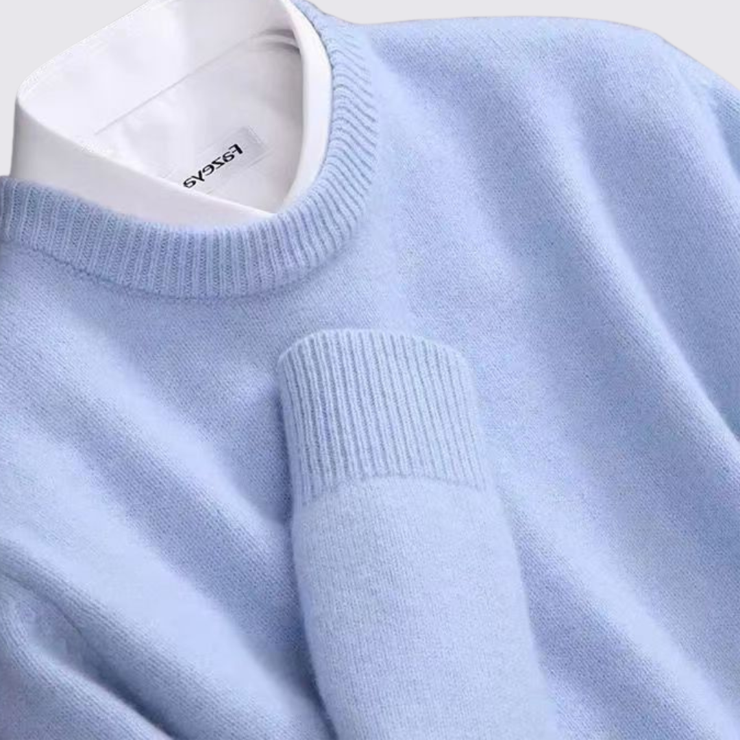 Herren Pullover mit Rundhalsausschnitt - Klassischer Pullover - Gerippte Bündchen