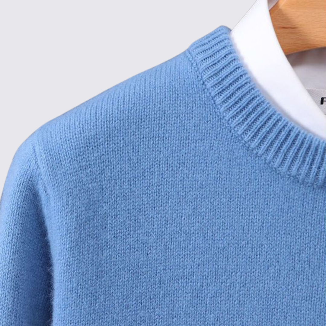 Herren Pullover mit Rundhalsausschnitt - Klassischer Pullover - Gerippte Bündchen