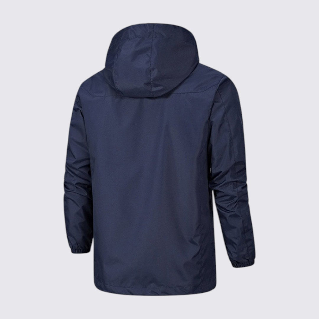 Herren Regenjacke mit Kapuze - Funktionale Regenjacke - Reißverschluss Vorne