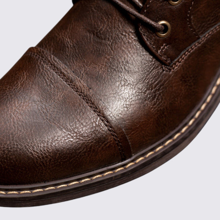 Herren Stiefeletten mit Reißverschluss - Knöchelhohe Stiefeletten - Schnürung Vorne