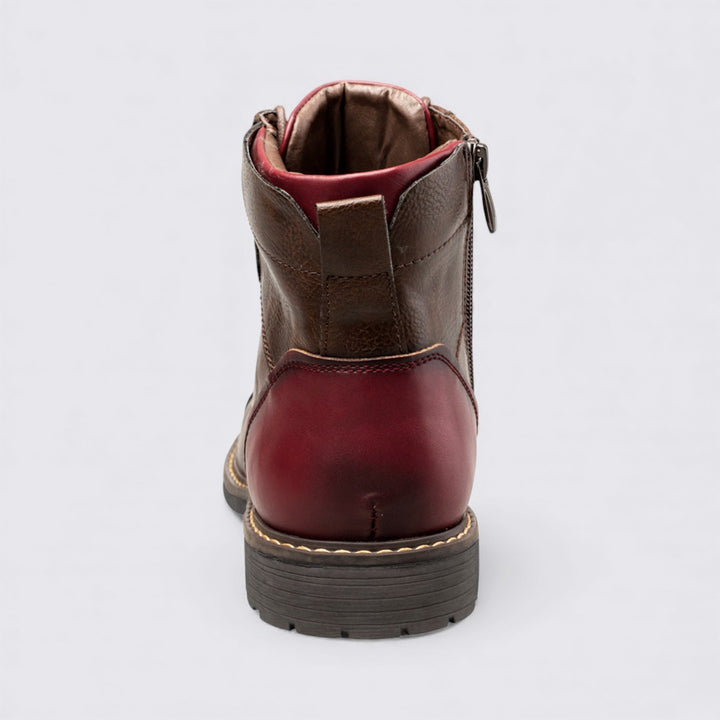 Herren Stiefeletten mit Reißverschluss - Knöchelhohe Stiefeletten - Schnürung Vorne