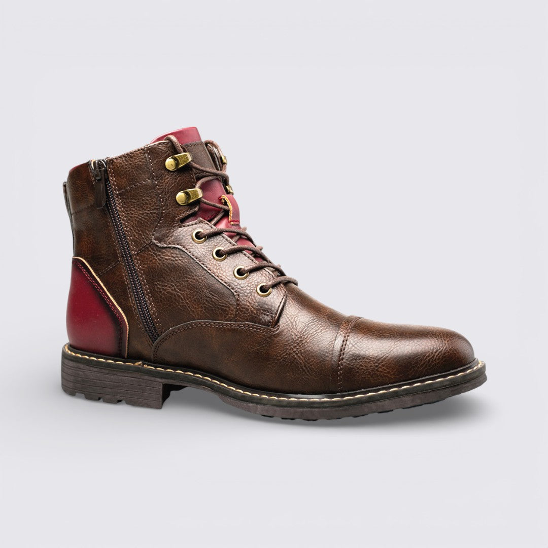 Herren Stiefeletten mit Reißverschluss - Knöchelhohe Stiefeletten - Schnürung Vorne