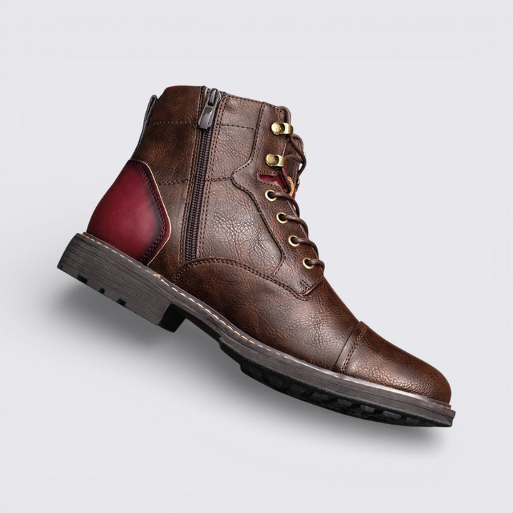 Herren Stiefeletten mit Reißverschluss - Knöchelhohe Stiefeletten - Schnürung Vorne