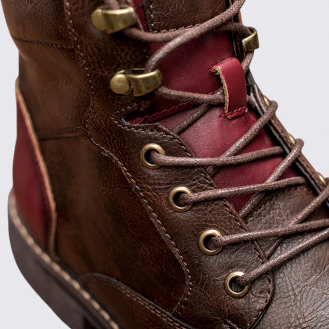 Herren Stiefeletten mit Reißverschluss - Knöchelhohe Stiefeletten - Schnürung Vorne