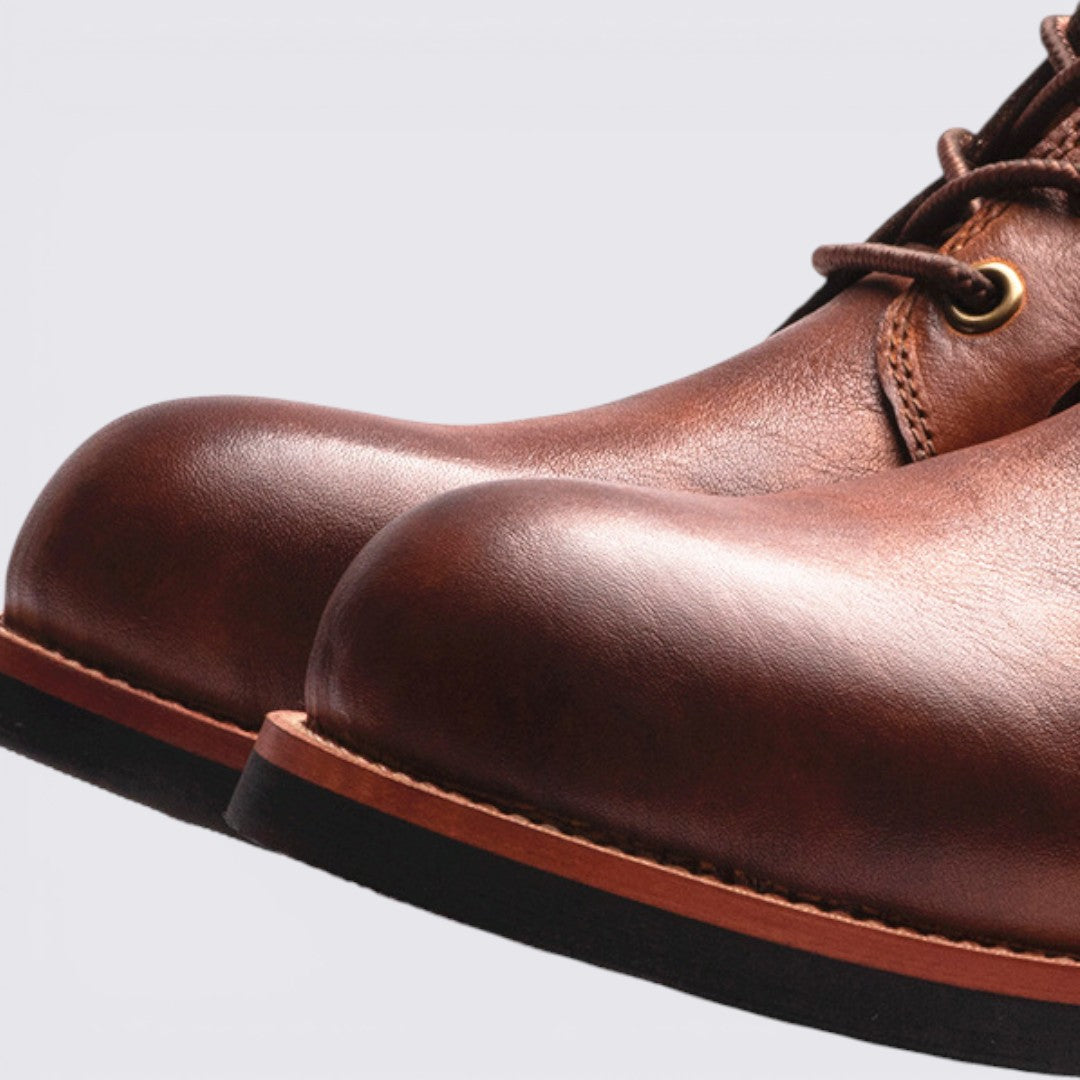 Herren Stiefeletten mit Schnürung - Knöchelhohe Stiefeletten - Schnürhaken