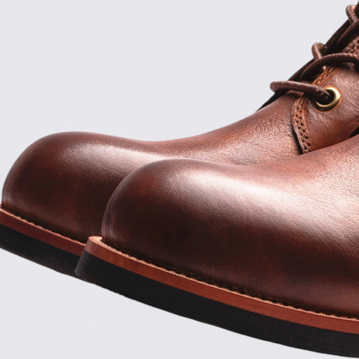 Herren Stiefeletten mit Schnürung - Knöchelhohe Stiefeletten - Schnürhaken