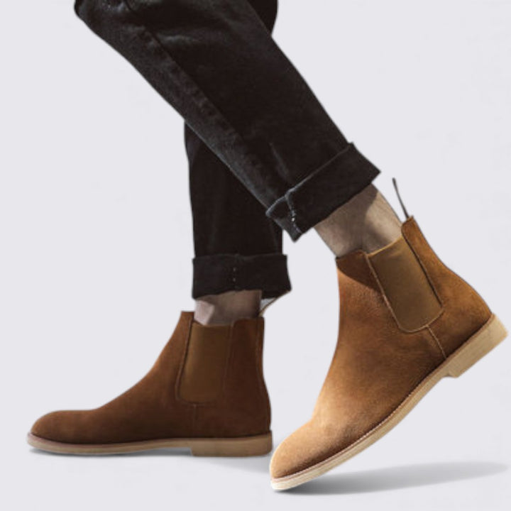 Herren Stiefeletten mit Stretcheinsatz - Chelsea Stiefeletten - Zuglasche Hinten