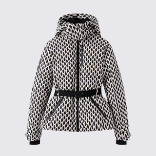 Kapuze Gürtel Steppjacke für Damen