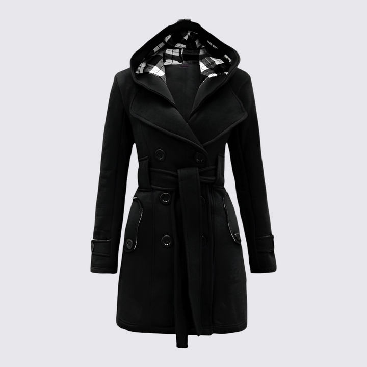 Kapuzen Doppelreiher Mantel für Damen