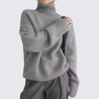 Klassischer Rollkragenpullover mit weitem Schnitt für Damen