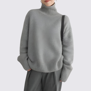Klassischer Rollkragenpullover mit weitem Schnitt für Damen