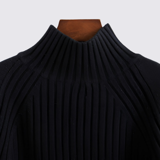 Klassischer gerippter Langarm-Pullover für Damen