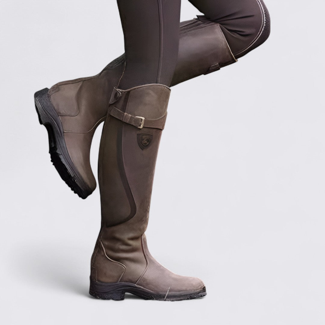 Kniehohe Stiefel mit Schnalle für Damen