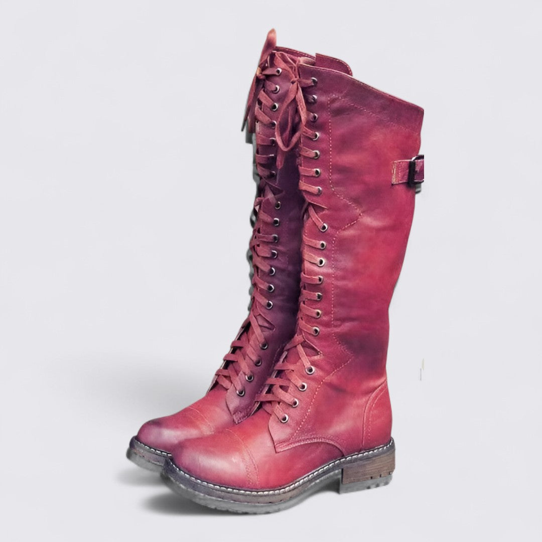 Knielang Reißverschluss Stiefel für Damen