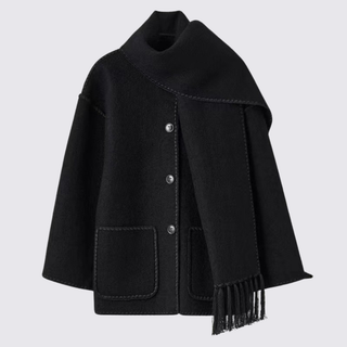 Knopfleiste Patchtaschen Mantel für Damen