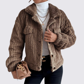 Langarm Knöpfe Jacke für Damen