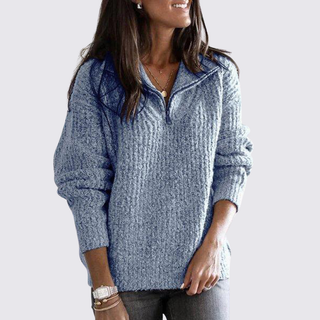 Langarm-Pullover mit Reißverschluss für Damen