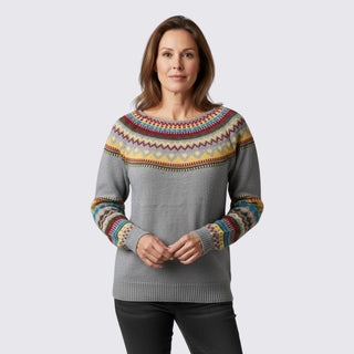 Langarm-Pullover mit Rundhalsausschnitt für Damen