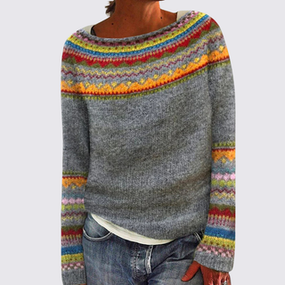 Langarm-Pullover mit Rundhalsausschnitt für Damen