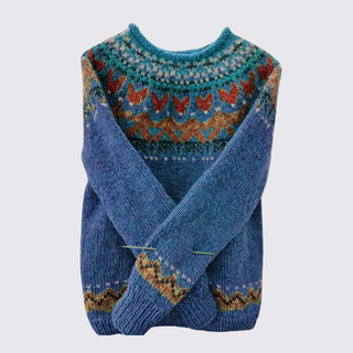 Langarm Pullover mit Rundhalsausschnitt und gerade Passform