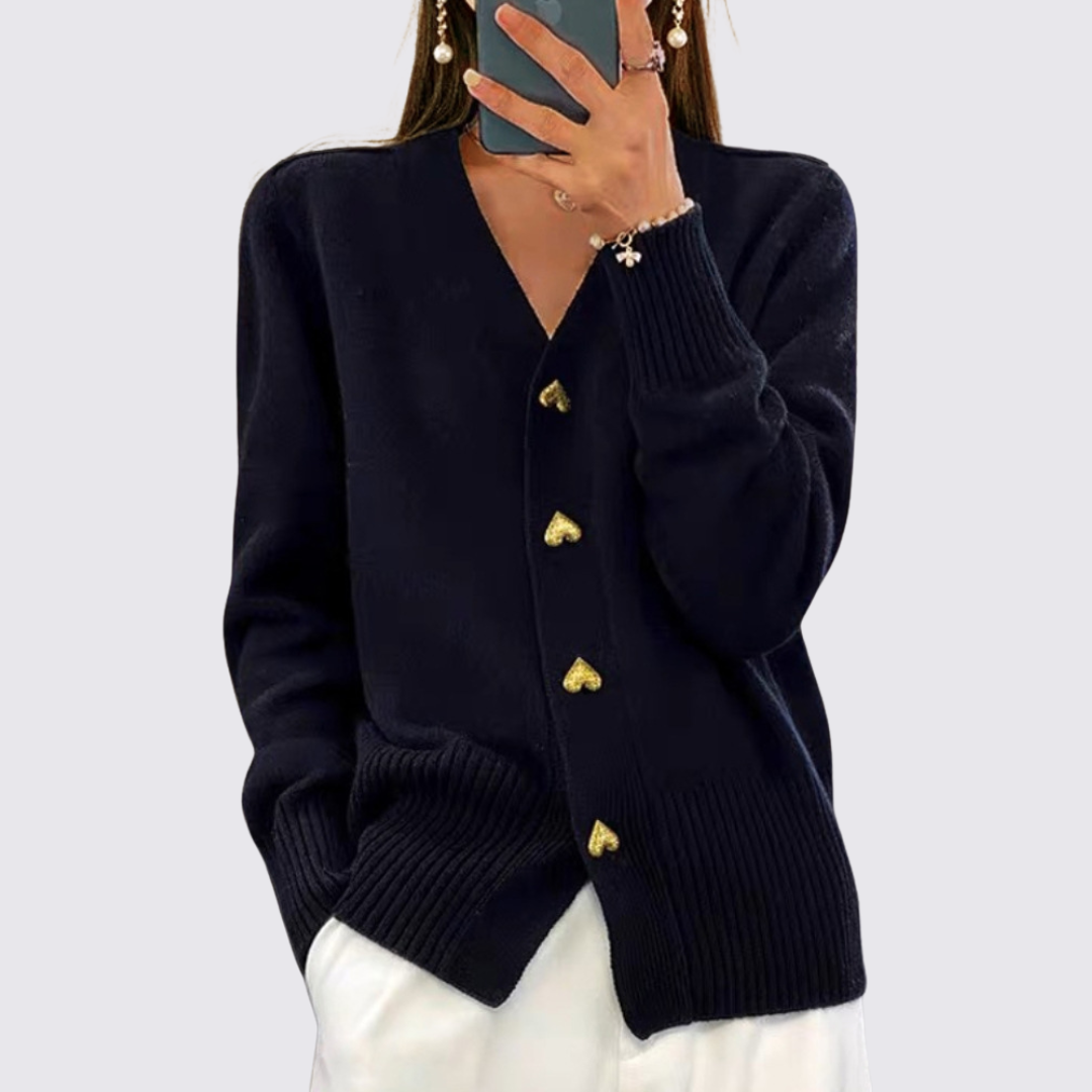 Langarm-Strickjacke mit Knopfleiste für Damen