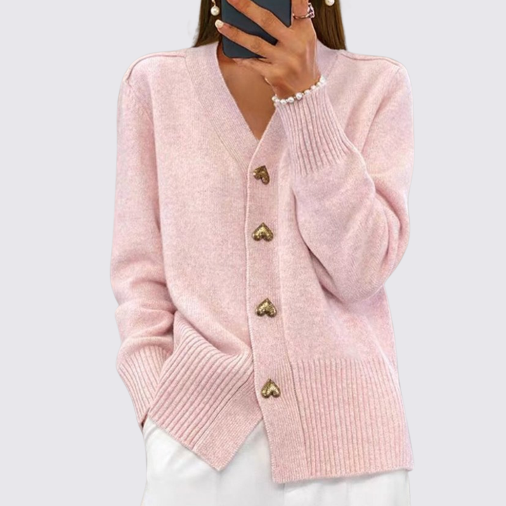 Langarm-Strickjacke mit Knopfleiste für Damen