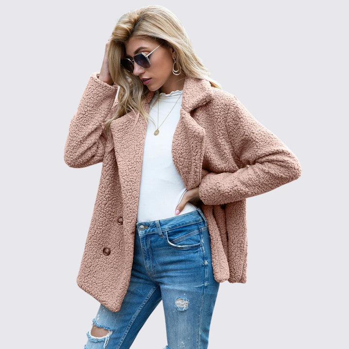 Lockerer Mantel mit Knopfleiste und Taschen für Damen