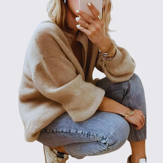 Schlichte Strickjacke mit Knopfleiste für Damen