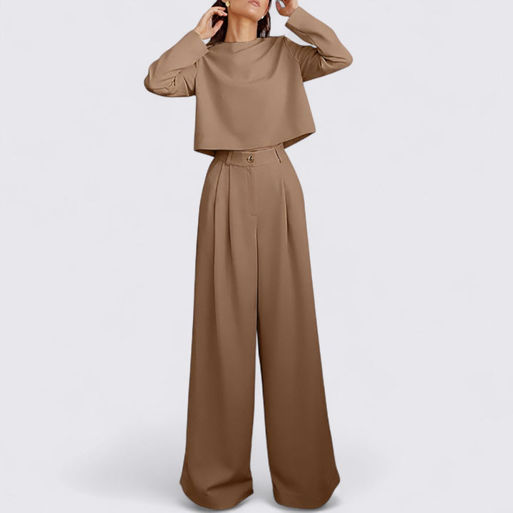 Schlichtes Damenset mit Oberteil und Hose für Damen