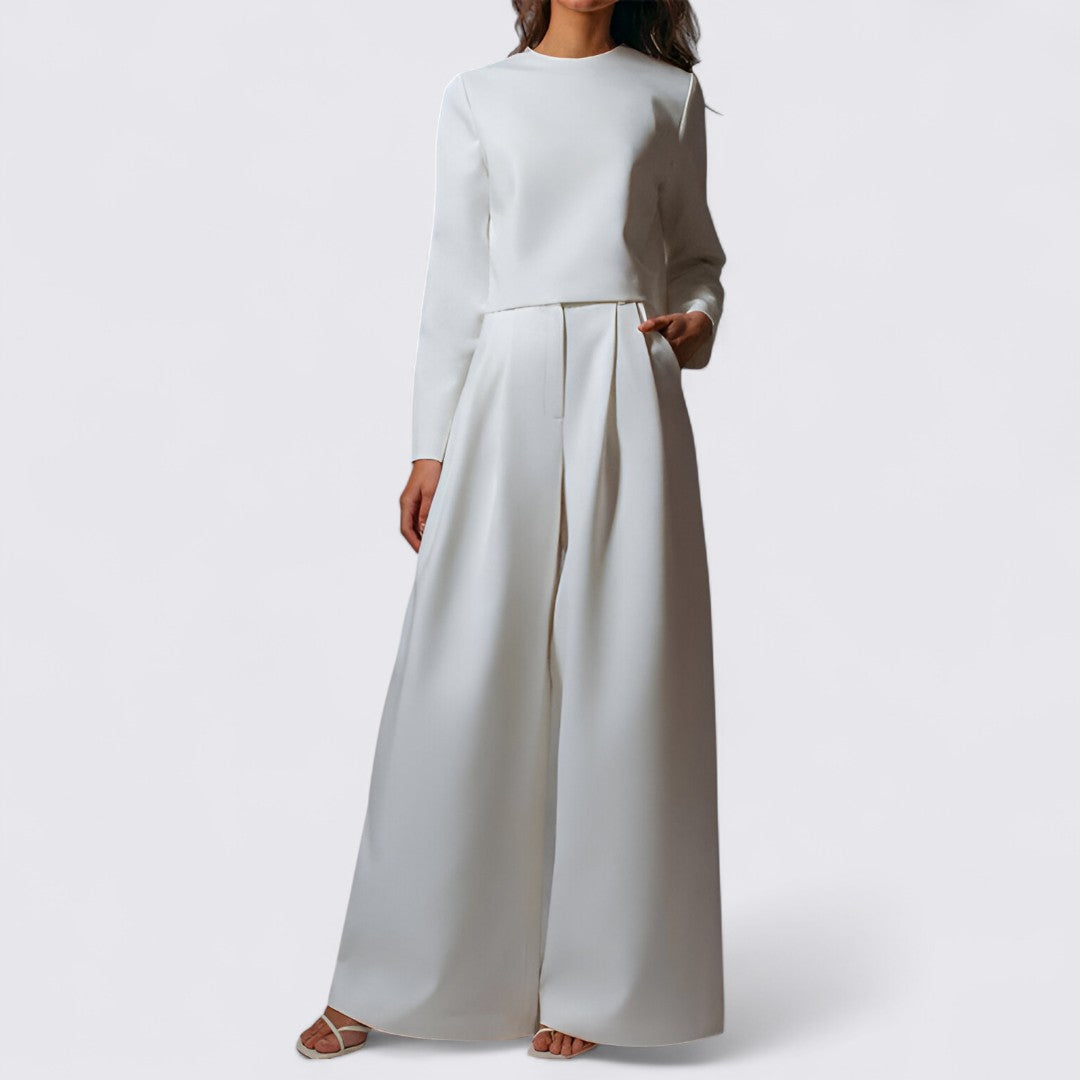 Schlichtes Damenset mit Oberteil und Hose für Damen