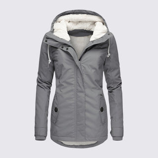 Taillierte Jacke mit Kapuze und Reißverschluss für Damen