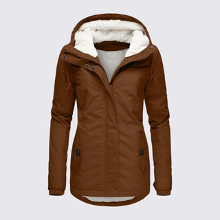 Taillierte Jacke mit Kapuze und Reißverschluss für Damen