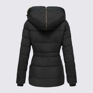 Taillierte gesteppte Jacke mit Kapuze für Damen
