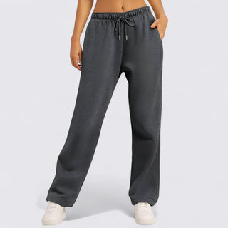 Weitbeinige Hose mit Kordelzug und Taschen für Damen